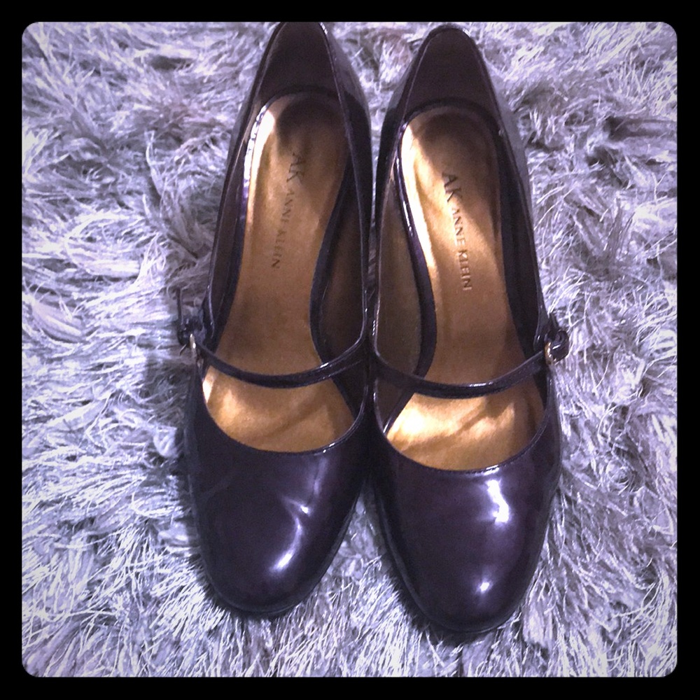 Anne Klein plum-colored heels.